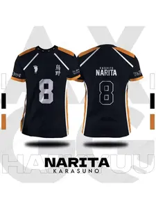 Shirt Haikyuu Fukurdani Hinata Japanese anime 3D printed T-shirt men's and women's fashion plus size short sleeved top T-shirt sports T-shirt children's volleyball sportswear breathable, comfortable and soft