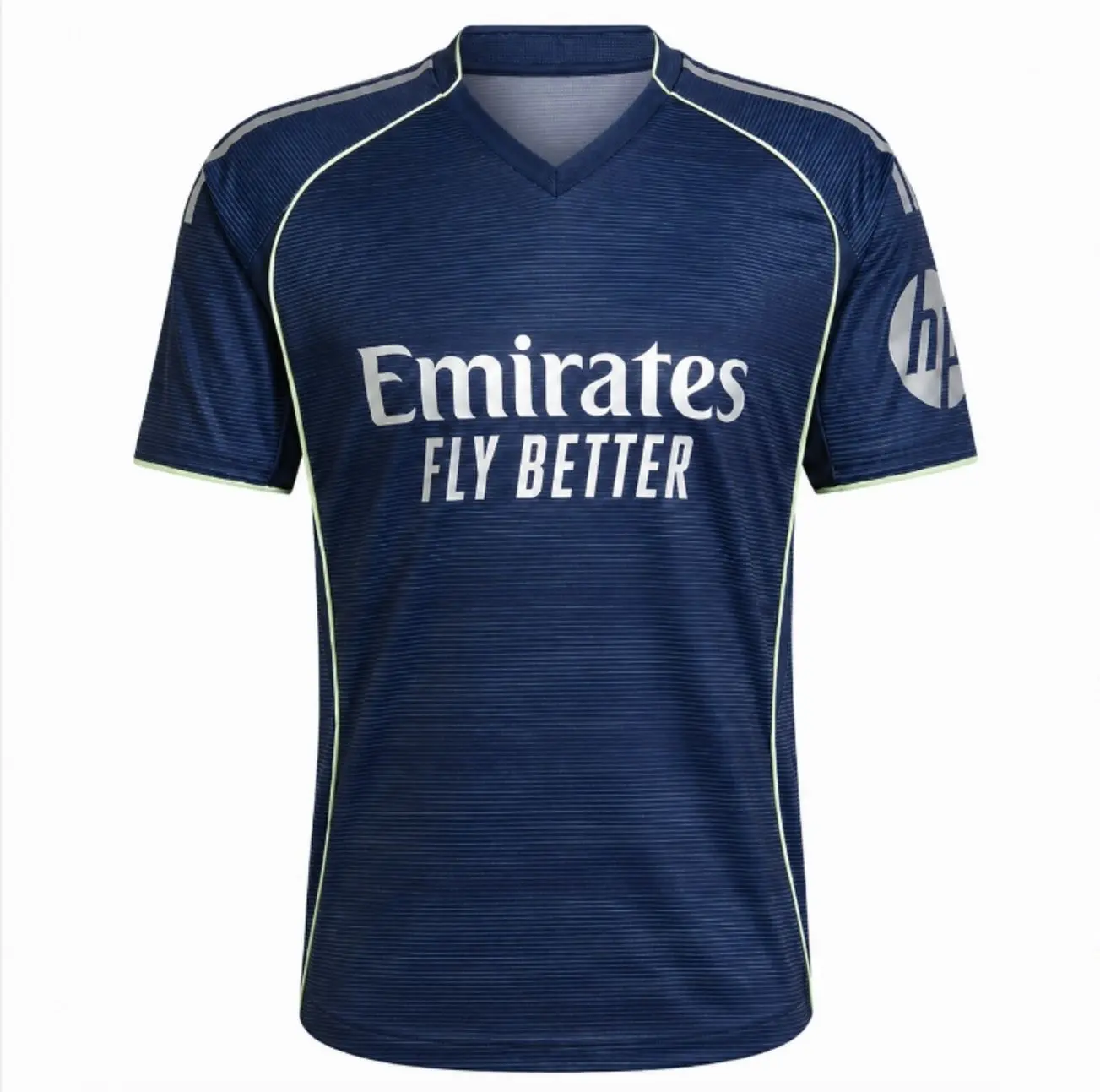 [FULL LOGO] - REAL 2025/26 Away Soccer Jersey | Unisex Navy Blue Football Shirt with Silver Accents - Personalized on Request