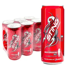 STING Energy Drink Red Ginseng Strawberry, Nuoc Tang Luc Sting 320ML, Fitness, Focus & Performance Drink, 10.8 Fl Oz (Pack of 6) Beverage Sport