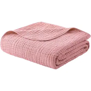 Yoofoss Throw Blanket 100% Natural Muslin Cotton Soft and Comfortable for Home Decor Yoofoss Throw Blanket 100% Natural Muslin Cotton Soft and Comfortable for Home Decor