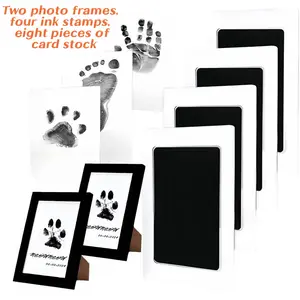 Paw Print Kit,4-Pcs Ink Pads+4 Photo Frame, Mess-Free Paw Print Stamp Pad for Dogs & Cats,Clean Touch Ink Pad, Dog Paw & Nose Print Kit, Keepsake Gift For Pet Dogs And Cats, Memorial Gift, Pet Memorials, Pet Paw Springtok Outdoorfun
