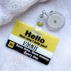 Custom DG Glitter Name + Title Badge Set