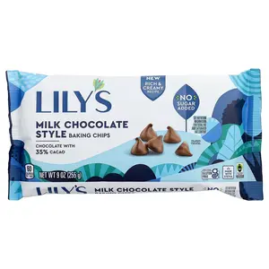 Lily's Sweets Baking Chips, Milk Chocolate Style, 35% Cacao, 9 oz (255 g)