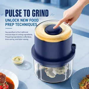 Cordless Multi-Cutting Mini Food Processor & Chopper - 6-Blade Rechargeable Electric Garlic Mincer, 350ml Glass Cup for Parents' Baby Food, ABS-Plastic & Brass Components