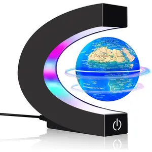 Magnetic Levitating Floating Globe with 7 Colored Lamp World Globe for Men Father Boy Girl Birthday Gifts Office Home Desk Toy Decor Cool Tech Gadgets Gifts