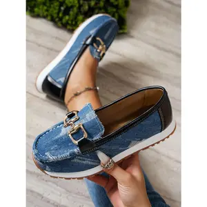 Denim Darlings Round Toe Slip-Ons