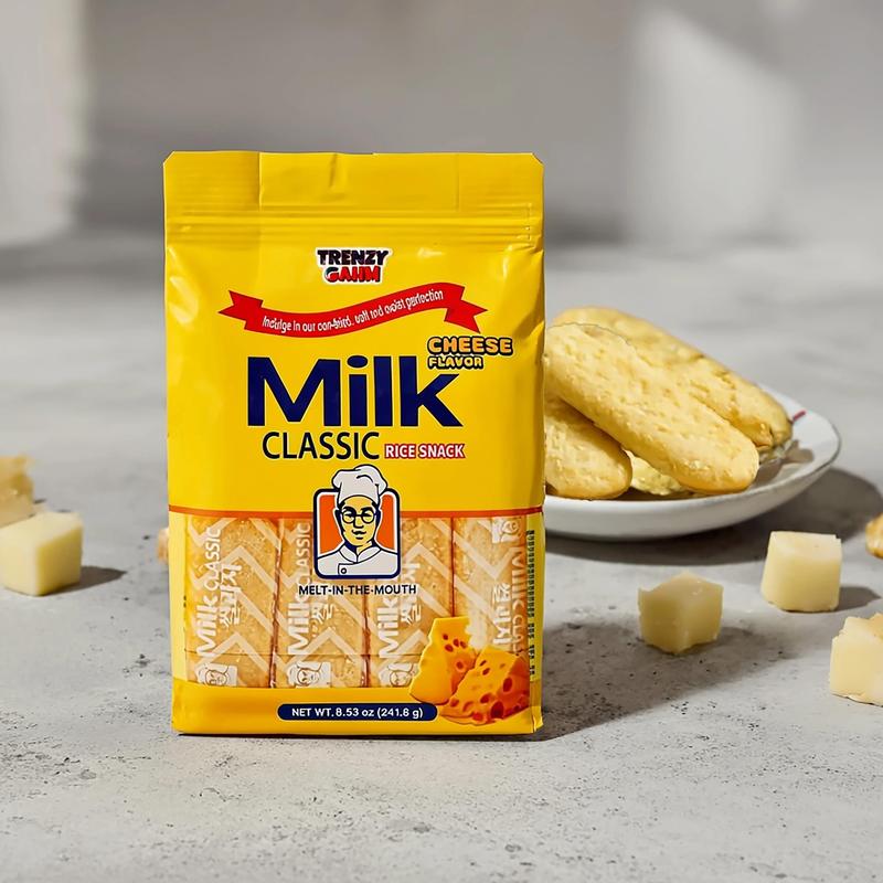New Flavor Korean Milk Rice Crackers Cheese & Banana & Classic Milk Flavor 241.8g Healthy Non-Fried Snack Fluffy Crispy Korean Treat - Perfume，Multiple sizes available