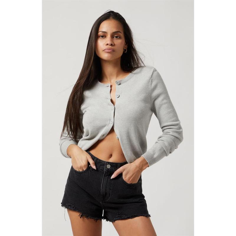 Pacsun Women's Black Frayed Ripped High Waisted Denim Festival Shorts