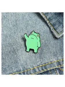 Cute Cartoon Frog Design Brooch, Fashion Alloy Badge for Daily Clothing Decor, Trendy All-match & Exquisite Brooch for Birthday Gift