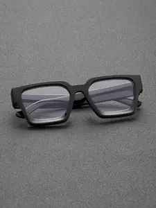1pc Men's Classic Black Square Frame Anti-Blue Light Glasses – Stylish Plastic Eyewear for Reading, Travel & Daily Use