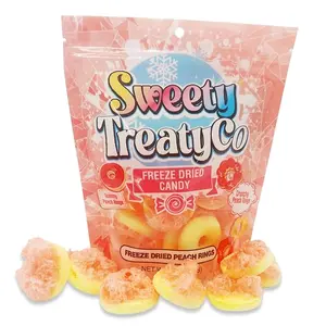 Freeze Dried Candy Peach Rings by SWEETY TREATYCo. - Deliciously Tangy, Nutrient-Rich & Gluten-Free Snacks - Easy to Carry 2 Oz Bag - Freeze Dried Peach Rings Candy with Unique Taste & Crunch