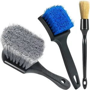 JOCK Tire Brushes for Cleaning Tires, Car Wheel Brushes for Cleaning Wheels, Rim Cleaner Brush for Car Detailing, Premium Wheel Cleaner Brush Kit Safe for Cars, Trucks, SUVs, RVs, Motorcycles