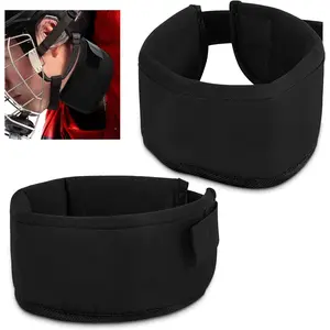 2 Pcs Winter Hockey Neck Guard Sports Cut Resistant Neck Guard Collar Protector for Youth Adult Paintball Ice Hockey Protective Gear, Black