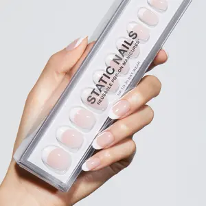 Static Nails Like-Acrylic Reusable Pop-On Manicures - French 75 - The Better, Long-Lasting Alternative to Salon Gels, Dips, Acrylics, and Press-On Nails