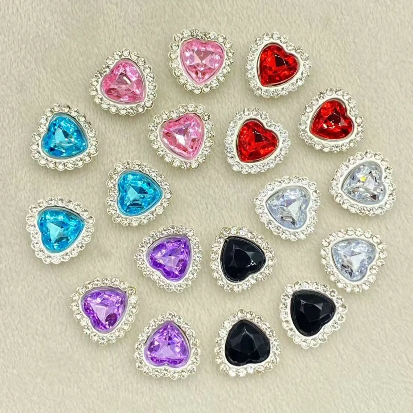 Heart-Shaped Rhinestones Pack of 30, DIY Clothing Accessories, Sewing Accessories, Shoe Bag Decoration, Hand Sewn Drill Supplies, Fashion Jewelry Elements, Bling Rhinestone