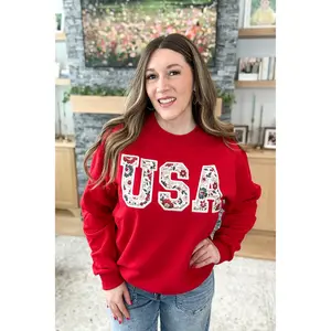 USA Stitched Pullover Sweatshirt
