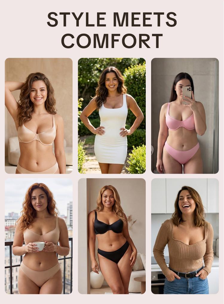 HSIA Elodie CloudSoft Unlined Seamless Smooth Satin-Like Underwire Elegant Balconette Bra High Stretch Fabric for Small Bust Non Padded Half Cup Bra Natural Lifting Snug Fit Comfortable Everyday Bra for Petite Women