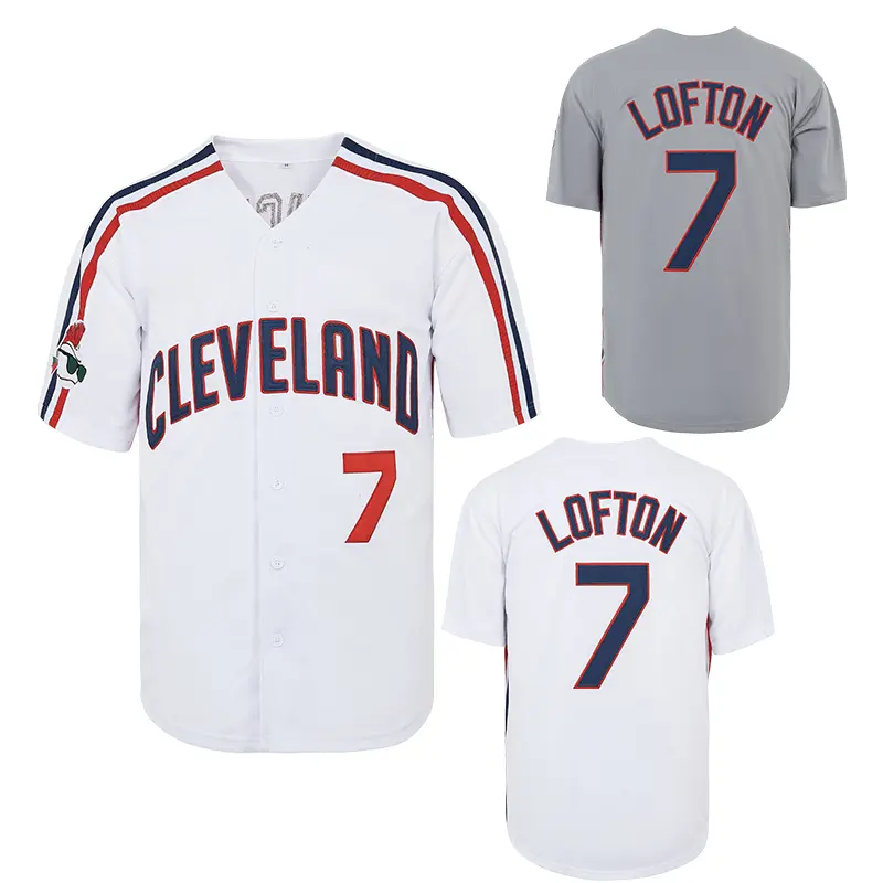 Men's #7 Lofton Baseball Jersey, Grey Stitched 90s Hip Hop Movie Edition Button-Down Top for Match Day & Watch Parties, Xl, Watch Party, Do Not Dry Clean, Men's Clothing, Male, Sporty Chic, V-Tie Closure, Sizes S-Xxl, Match Days, Baseball & Softball