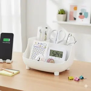 Multifunctional, Large-Capacity Desktop Organizer—The Ultimate Solution for Organizing Stationery and Cosmetics. Multi-tiered, Dust-proof, Portable Storage Box. Ideal for Student Dorms, Office Desks, and Home Use—Perfect for Storing School Supplies, Cosme