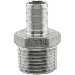 Boshart & Plumbeeze  0.5 x 0.5 in. Stainless Steel PEX MPT Adapter