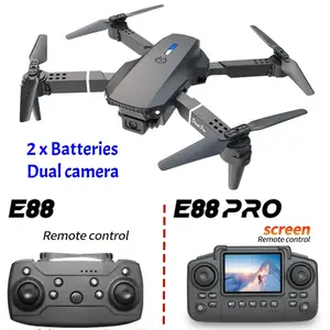 E88 & 2026 E88Pro Drone 90° Adjustable 480P 2.4G Wi-Fi FPV Quadcopter with 1800mAh Battery 8-10 Minute Flight Time Obstacle Avoidance Altitude Hold 360-Degree Flip Dual HD Cameras for Beginners