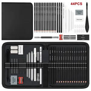 44 Pcs Drawing Pencils Sketch Pencil Art Supplies Set for Adults Professional Sketching Art Graphite Charcoal Blending Stump Pencils kit For professional artistic use