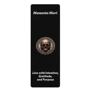 Grip Rubber Yoga Mat - "Memento Mori" - Polyester, 0.12" (3mm) 24″x70" (61cmx178cm), Anti-Slip, Impact-Absorbing for Fitness & Outdoor Use to Inspire Intentional Living, Gratitude, Purpose