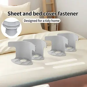 Bed Sheet Clips, Bed Corner Fasteners, Non-Slip Bed Sheet Clamps, Mattress Strap, Bed Sheet Grippers, Fits Most Bed Sizes, Secure Bed Sheet Holder