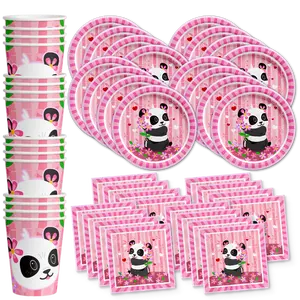 Panda Birthday Party Tableware Kit For 16 Guests