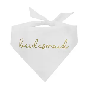 Bridesmaid (Gold) Wedding Triangle Dog Bandana