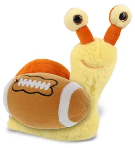 SUPER-SOFT PLUSH - ORANGE SNAIL SMALL 5.5" WITH FOOTBALL PLUSH