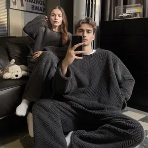 Fall & Winter Couples Pajama Set|Ultra-Soft CoralFleeceFlannel, Warm & Cozy Loungewear
