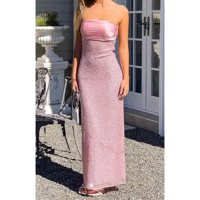 Helsi Margot Strapless Floral Sequin Maxi Dress - TikTok Shop Helsi Margot Strapless Floral Sequin Maxi Dress - TikTok Shop