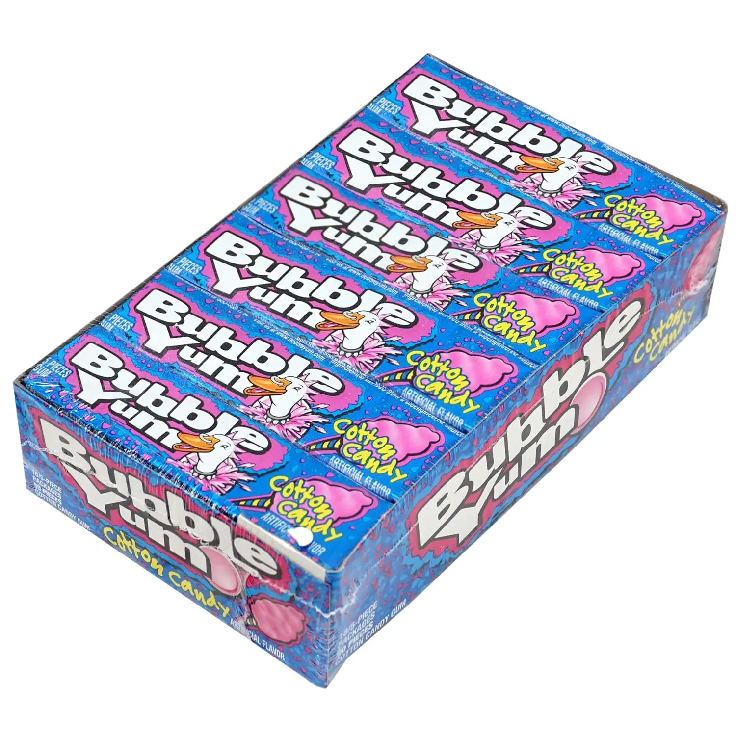 BUBBLE YUM Cotton Candy, Bubble Gum Packs, 1.4 oz (18 Count) BUBBLE YUM Cotton Candy, Bubble Gum Packs, 1.4 oz (18 Count)