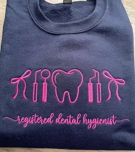 Dental Hygienist Icon crewneck | dental assistant icons sweatshirt | Embroidered Sweatshirt | dental graduation gift
