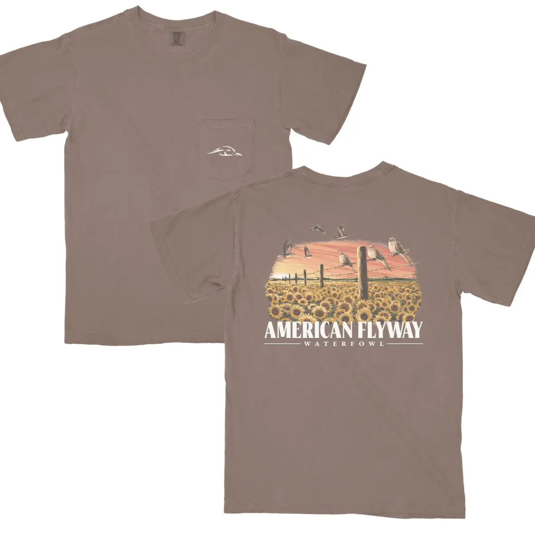 American Flyway Waterfowl Men's Flying Dove Graphic T-shirt - Short Sleeve Comfort Color Style, Premium Breathable Fabric for Casual Wear & Outdoors, Tshirt, Tops, Tee