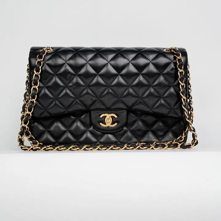 Pre-owned CHANEL Classic CF Flap Bag, Black Soft Lambskin 24342864