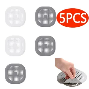 Clog-Free Drains Guaranteed! 5-Pack Universal Silicone Hair Catchers for Shower, Bath, and Kitchen Sinks