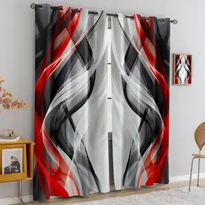 Luxurious Dreamy Striped Half-Blackout Curtains, 2-Piece Set, 2D Flat Print, Polyester Material, Ideal for Bedroom and Living Room Decor, Home Decoration Curtain