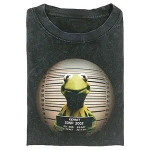 Kermit The Frog Mug Short T-Shirt, Funny Animal Graphic Tee, Nostalgia Cartoon Shirt Gift Ideas Friend