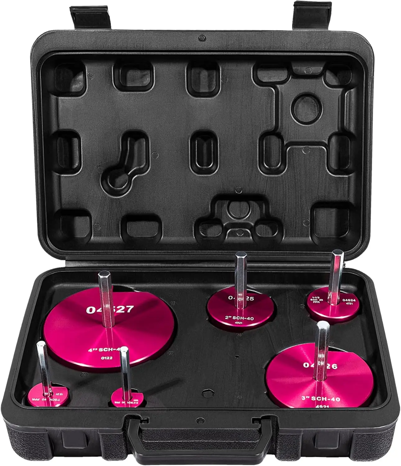 6-Piece Multi-Size PVC Compatible Plastic Pipe Fitting Reamer Kit with Carbide Tips Cutter - Deburring Tool for 1/2"-4" PVC Pipes, Rotary Design for Plumbing, DIY Home Supplies