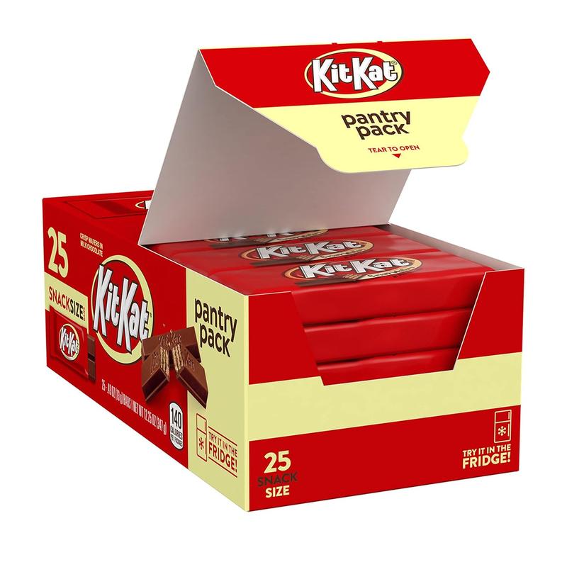 KIT KAT Milk Chocolate Wafer Snack Size, Candy Pantry Pack, Halloween Candy, 12.25 oz (25 Pieces)