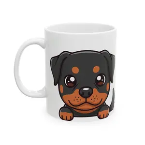 Rottweiler Peek-a-Boo Mug | Best Rottweiler Daddy Gift