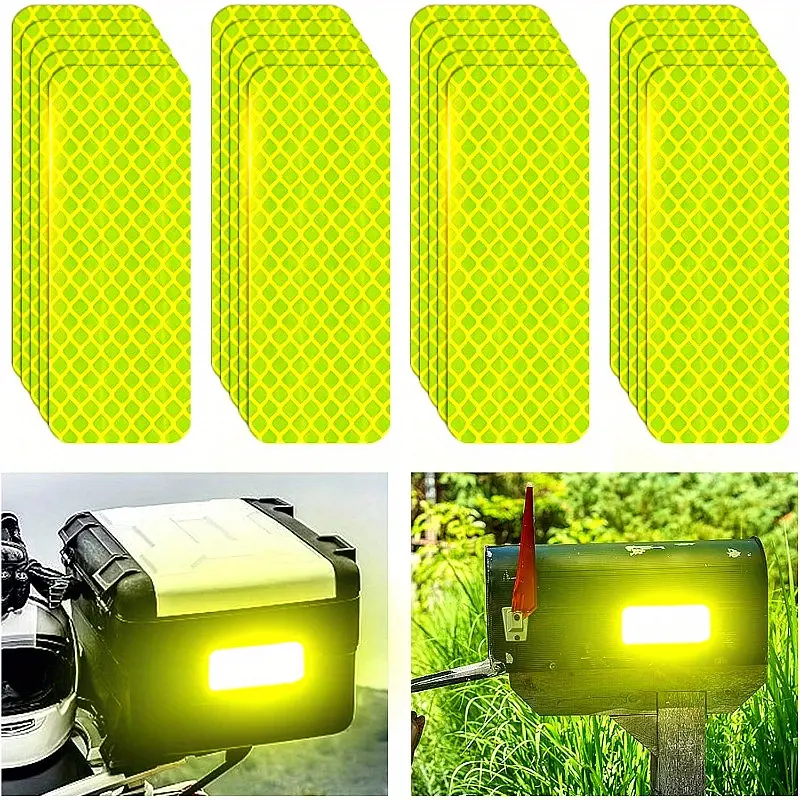 50 ultra-bright reflective safety stickers - waterproof, fluorescent yellowish green, suitable for cars, trucks, bicycles and motorcycles