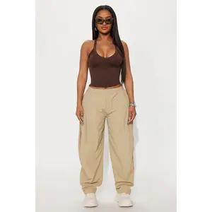 Contour Double Lined V-Neck Tank Top - Chocolate