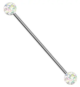 Aurora Glitterball Industrial Barbell