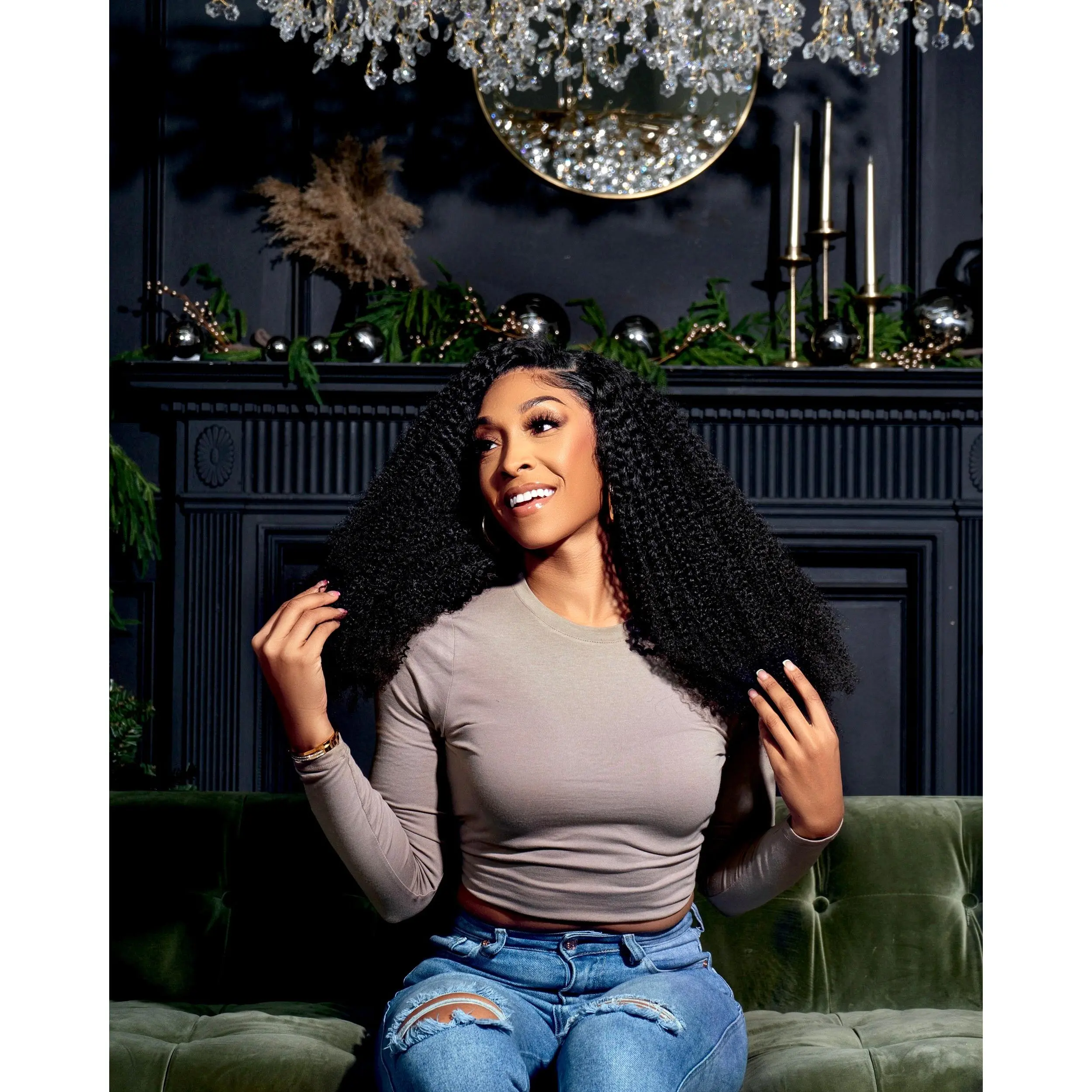 Elysia - Soft Raw Cambodian Kinky Curly Frontal Wig