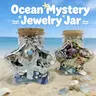 Jollyhit Ocean Mystery Jewelry Jar – 24PCS Beach & Sea Fashion Jewelry Set | Resin, Rope, Faux Pearl & Alloy | Summer Vacation Gift
