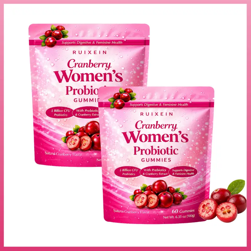 Cranberry Probiotics for Women: Formulated with Probiotics, Inulin, and Natural Plant Extracts—A 2-Pack (120 Gummies) Dietary Supplement to Support Women's Gut and Overall Health