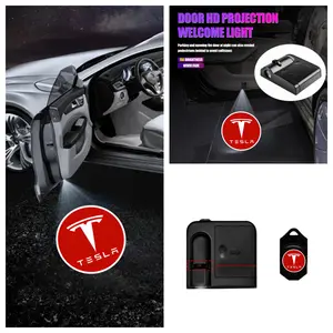 4PCS Plug & Play Tesla Logo Car Door Projector Lights, LED Courtesy Puddle Lights for Tesla Model 3 Model Y Model S Model X
